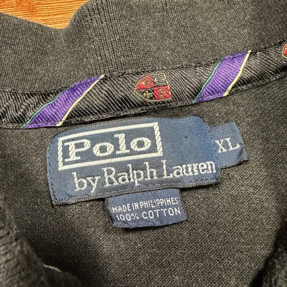 Vintage Ralph Lauren Polo Shirt Mens XL Gray Pique Knit Pocket 90s VTG Pony